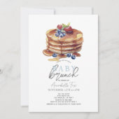 Pannenkoek Waterverf Blue Gingham Boy Baby Brunch Kaart (Voorkant)