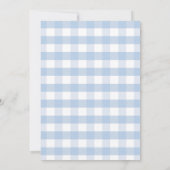 Pannenkoek Waterverf Blue Gingham Boy Baby Brunch Kaart (Achterkant)