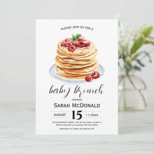 Pannenkoeken Baby Brunch Kaart (Staand voorkant)