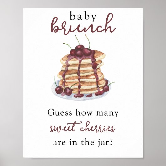 Pannenkoeken Baby shower Raad eens hoeveel kersen Poster (Voorkant)