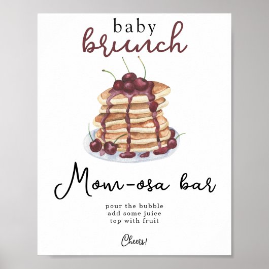 Pannenkoeken babyshower Momosa bar Poster (Voorkant)
