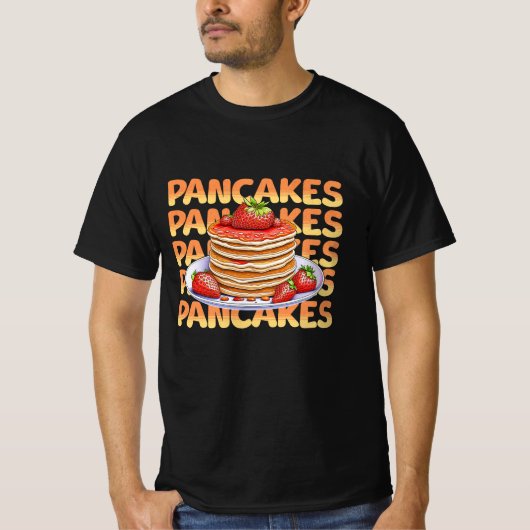 Pannenkoeken Bedekt met Aardbeien T-shirt (Voorkant)
