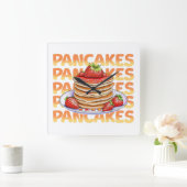 Pannenkoeken Bedekt met Aardbeien Vierkante Klok (Huis)