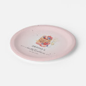 Pannenkoeken Brunch & Bubbly Roze Vrijgezellenfees Papieren Bordje (Gekanteld)