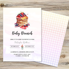 Pannenkoeken Brunch Genderneutraal Baby shower Kaart