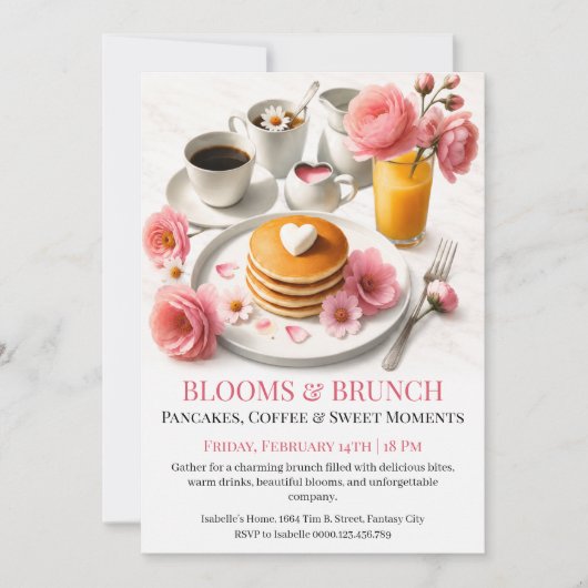 Pannenkoeken Brunch op Valentijnsdag Kaart (Voorkant)