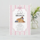 Pannenkoeken Brunch Roze Botanische Bruiloftsbruil Kaart (Staand voorkant)
