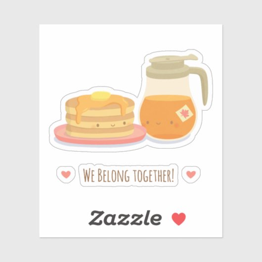 Pannenkoeken en ahornsiroop horen bij elkaar sticker (Vel)