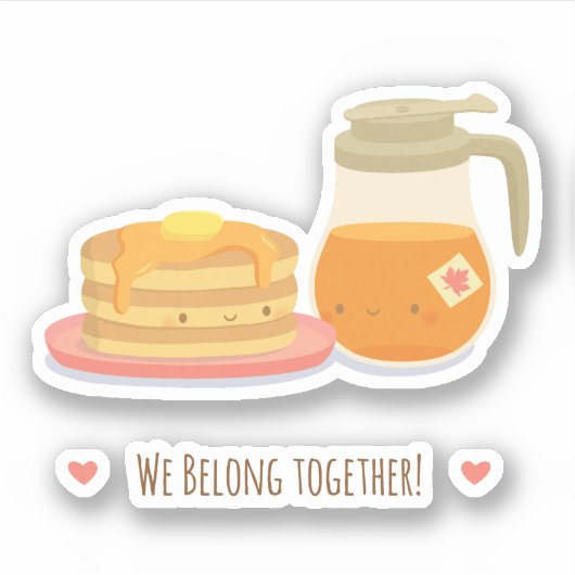 Pannenkoeken en ahornsiroop horen bij elkaar sticker (Voorkant)