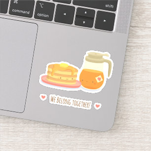 Pannenkoeken en ahornsiroop horen bij elkaar sticker