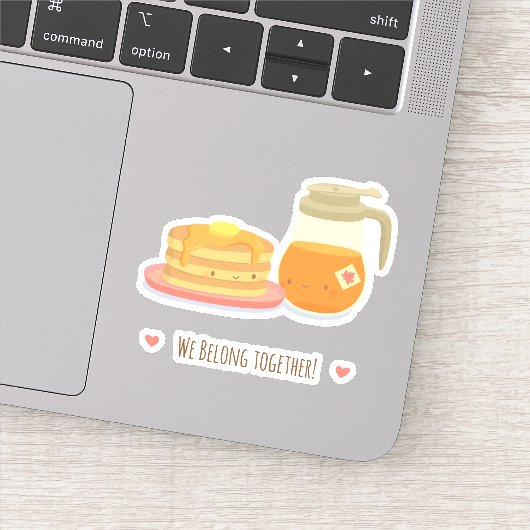 Pannenkoeken en ahornsiroop horen bij elkaar sticker (Detail)