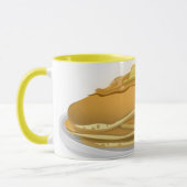 Pannenkoeken en ahornsiroop schattig geel en wit mok (Links)