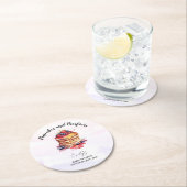 Pannenkoeken en fopspenen Brunch Baby shower Ronde Kartonnen Onderzetter (Insitu)