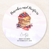 Pannenkoeken en fopspenen Brunch Baby shower Ronde Kartonnen Onderzetter (Voorkant)