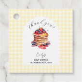 Pannenkoeken en fopspenen Gingham Plaid Baby showe Bedankjes Labels (Voorkant)