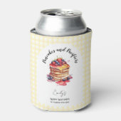 Pannenkoeken en fopspenen Gingham Plaid Baby showe Blikjeskoeler (Blikje Voorkant)