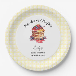Pannenkoeken en fopspenen Gingham Plaid Baby showe Papieren Bordje