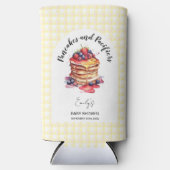 Pannenkoeken en fopspenen Gingham Plaid Baby showe Seltzer Blikjeskoeler (Voorkant)
