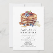 Pannenkoeken en fopspenen Gray Gingham Baby shower Kaart (Voorkant)