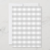 Pannenkoeken en fopspenen Gray Gingham Baby shower Kaart (Achterkant)