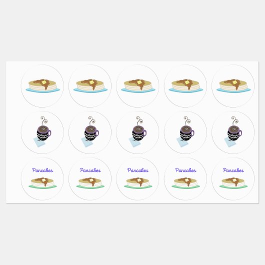 Pannenkoeken en koffie labels (Vel)