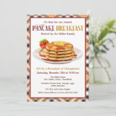 Pannenkoeken en ontbijtuitnodiging kaart (Staand voorkant)