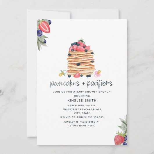 pannenkoeken en pannenkoeken Brunch Baby shower Kaart (Voorkant)
