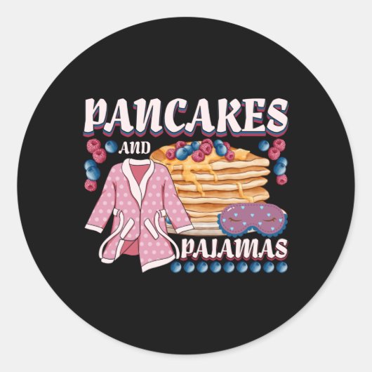 Pannenkoeken en pannenkoeken en pannenkoeken, lief ronde sticker (Voorkant)