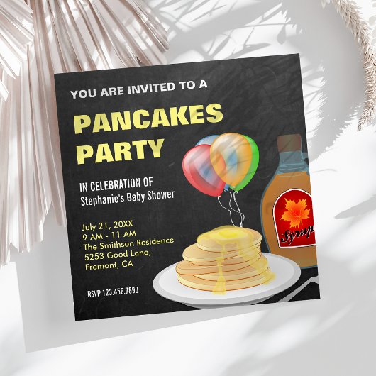Pannenkoeken en Pyjama Baby Shower Kaart