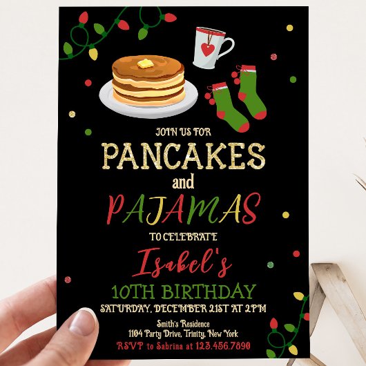 Pannenkoeken en Pyjama Kerst Verjaardag Kaart