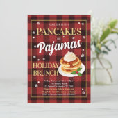 Pannenkoeken en pyjama kerstfeest kaart (Staand voorkant)