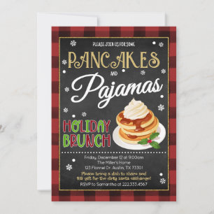 Pannenkoeken en pyjama kerstfeest kaart