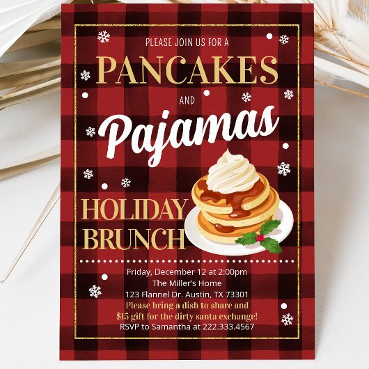 Pannenkoeken en Pyjama Kerstfeest Kaart