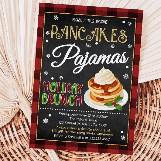 Pannenkoeken en Pyjama Kerstfeest Kaart