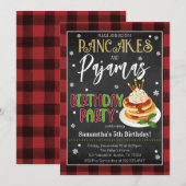 Pannenkoeken en pyjama kerstfeest kaart (Voorkant / Achterkant)