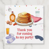 Pannenkoeken en pyjama ontbijtfeest bedankjes labels (Voorkant)