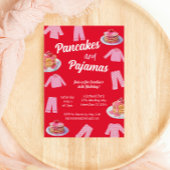 Pannenkoeken en pyjama roze brunch Verjaardag Kaart