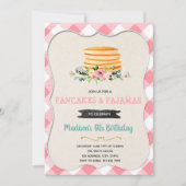 pannenkoeken en pyjama ' s uitnodiging (Voorkant)