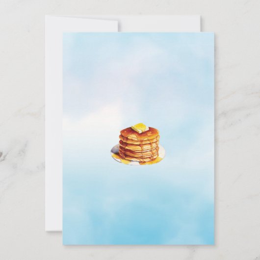 Pannenkoeken en pyjama Sleepover Verjaardag Uitnod Kaart (Achterkant)