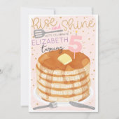 Pannenkoeken en pyjama Sleepover Verjaardag Uitnod Kaart (Voorkant)