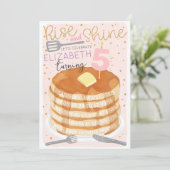 Pannenkoeken en pyjama Sleepover Verjaardag Uitnod Kaart (Staand voorkant)