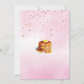 Pannenkoeken en pyjama Sleepover Verjaardag Uitnod Kaart (Achterkant)