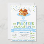 Pannenkoeken en pyjama-uitnodiging | Partij van Pa Kaart (Voorkant)