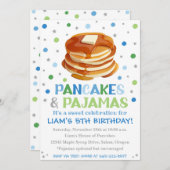 Pannenkoeken en pyjama-uitnodiging | Partij van Pa Kaart (Voorkant / Achterkant)