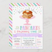 Pannenkoeken en pyjama-uitnodiging | Partij van Pa Kaart (Voorkant / Achterkant)