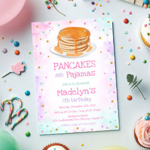 Pannenkoeken en Pyjama Verjaardagsfeestje Kaart