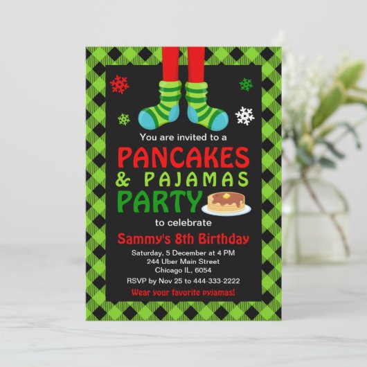 Pannenkoeken en pyjama's Birthday Socks Green gepl Kaart (Staand voorkant)