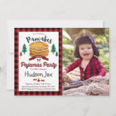 Pannenkoeken en pyjama's Birthday-uitnodiging Kaart (Voorkant)