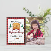 Pannenkoeken en pyjama's Birthday-uitnodiging Kaart (Staand voorkant)