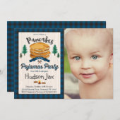 Pannenkoeken en pyjama's Birthday-uitnodiging Kaart (Voorkant / Achterkant)